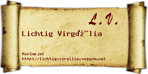 Lichtig Virgília névjegykártya